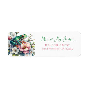 Spring Watercolor Frog Return Address