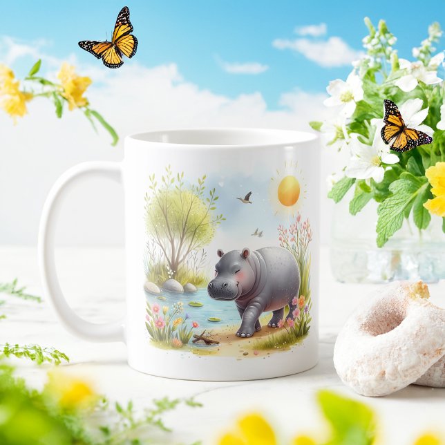 Spring Watercolor Hippopotamus - Kid Mug (Creator Uploaded)
