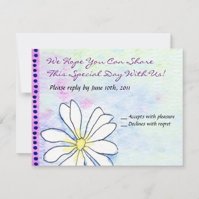 Spring Watercolor Jewish Bat Mitzvah Invitation (Front)