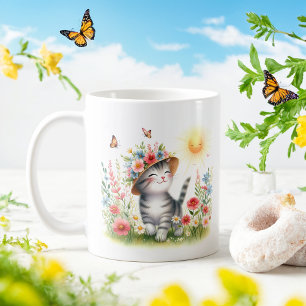 Spring Watercolor Kitten - Kid Mug