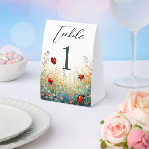 Spring Watercolor ladybug Floral Wildflower Name