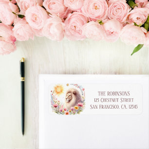 Spring Watercolor Lion Return Address