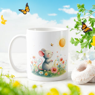 Spring Watercolor Mouse - Kid Mug