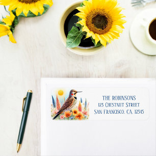 Spring Watercolor Northern Flicker Return Address