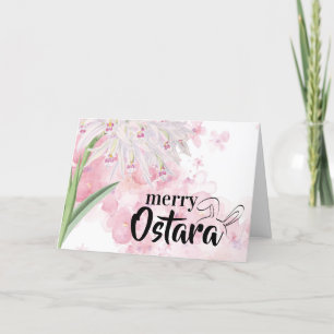 Spring Watercolor Orchids Ostara Holiday Card
