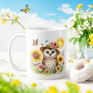 Spring Watercolor Owl - Kid Mug
