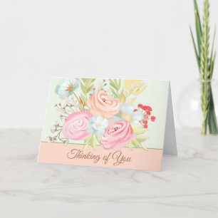 Spring watercolor pastel floral customisable card