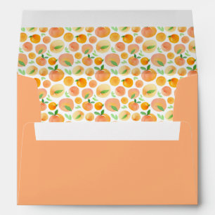 Spring Watercolor Peaches Pattern Envelopes II