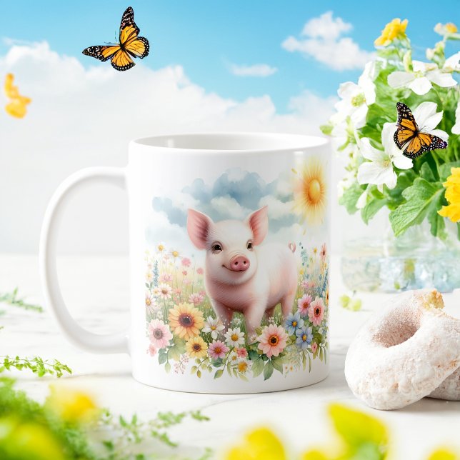 Spring Watercolor Pig - Kid Mug (Creator Uploaded)