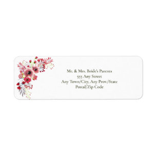Spring Watercolor Poppy Red Flowers Wedding