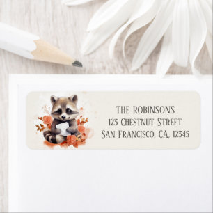 Spring Watercolor Raccoon - Return Address