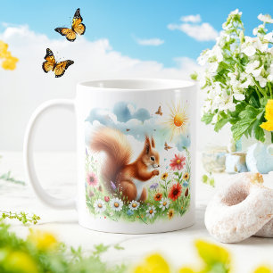 Spring Watercolor Squirrel - Customised Kid Mug