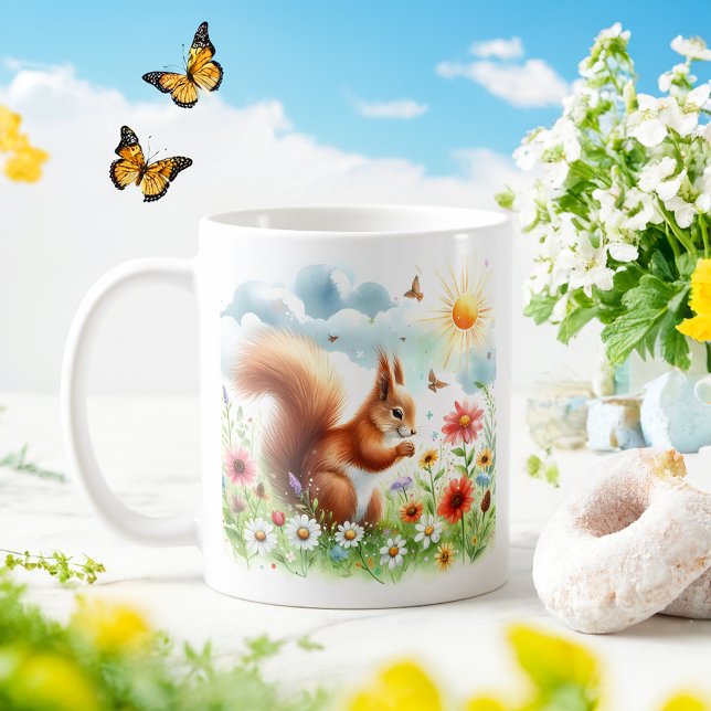 Spring Watercolor Squirrel - Customised Kid Mug (Creator Uploaded)