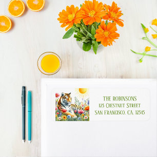 Spring Watercolor Tiger Return Address