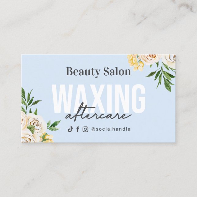 Spring Watercolor Waxing Aftercare Business Card (Front)