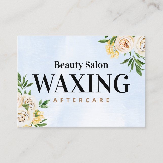 Spring Watercolor Waxing Aftercare Business Card (Front)