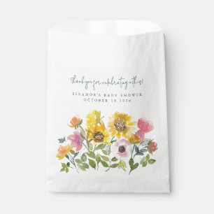 Spring Watercolor Wildflower Floral Baby Shower  Favour Bags