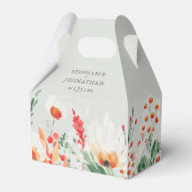 Spring Watercolor Wildflower Wedding Favour Box
