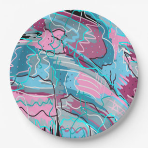 Spring Waters Abstract Print Paper Plate