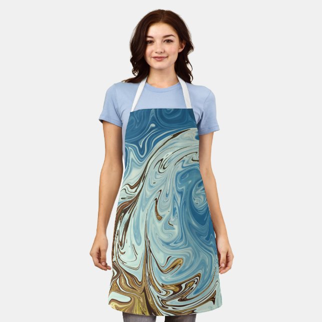 Spring Waves | Best colourful painting Apron (Worn)