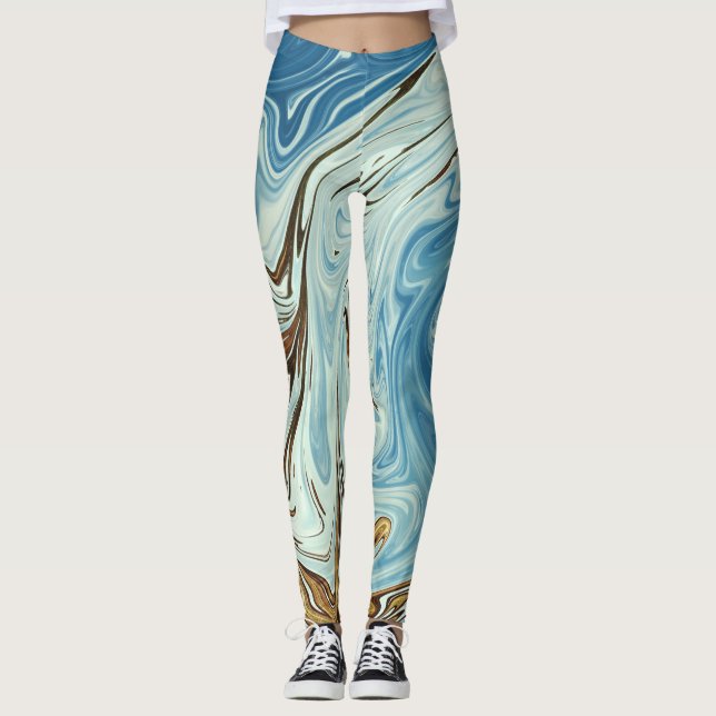 Spring Waves | Best colourful painting Leggings (Front)