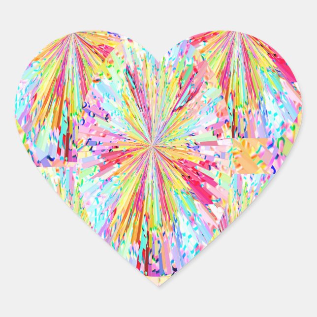 Spring Waves Celebrations Heart Sticker (Front)