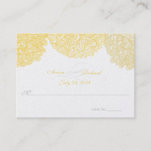 Spring Wedding Colours Gold Floral Table Place Car Place Card