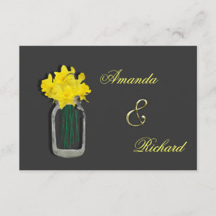 Spring Wedding Daffodils Mason Jar Invites