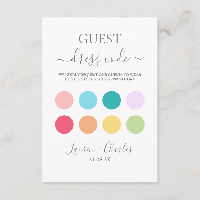 Spring Wedding Dress Code insert card (Front)