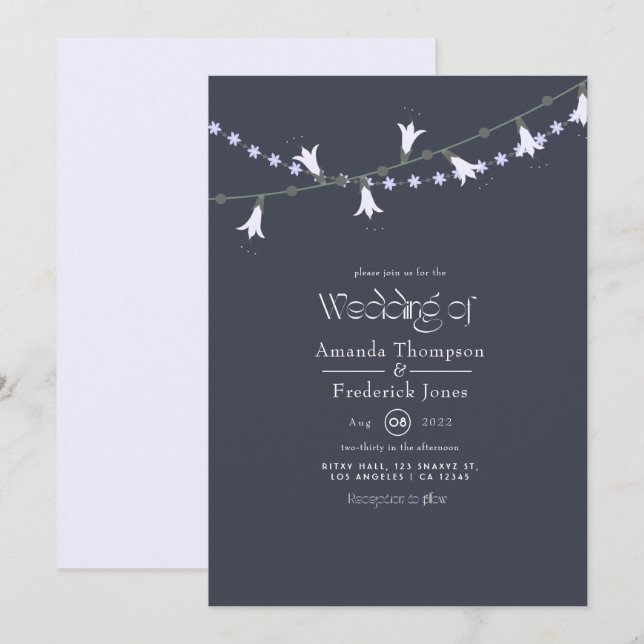 Spring Wedding floral Lights invitation (Front/Back)