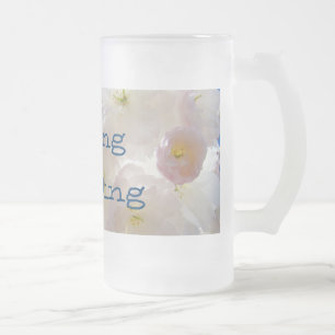Spring Wedding Frosted Glass Mugs Bride Bridal