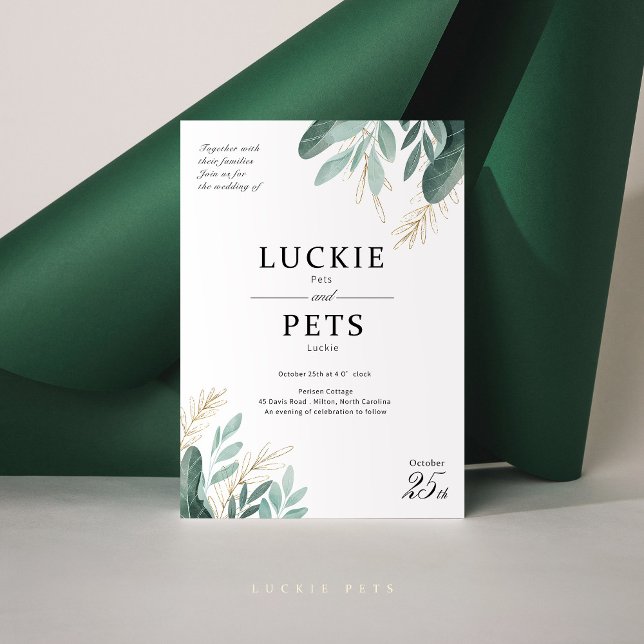 Spring Wedding Invitation with Leaf and Flower (Creator Uploaded)