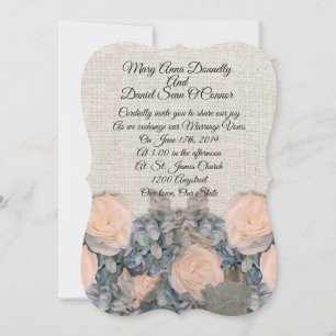 Spring wedding Invitations linen elegant