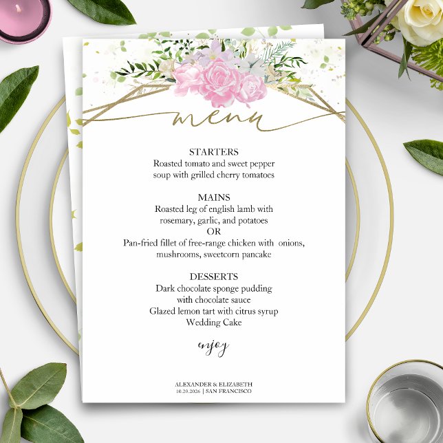 Spring Wedding Menu Card Pastel Colour Wildflower (Creator Uploaded)