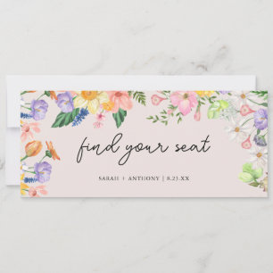 Spring Wedding Seating Chart Find Your Seat Card