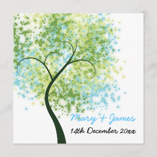 Spring Wedding Swirly Tree "Save The Date" Invitation