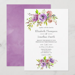 Spring Wedding Watercolor Floral Invitation