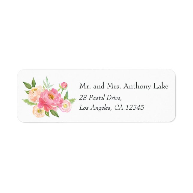 Spring Wedding Watercolor Peony Flowers (Front)