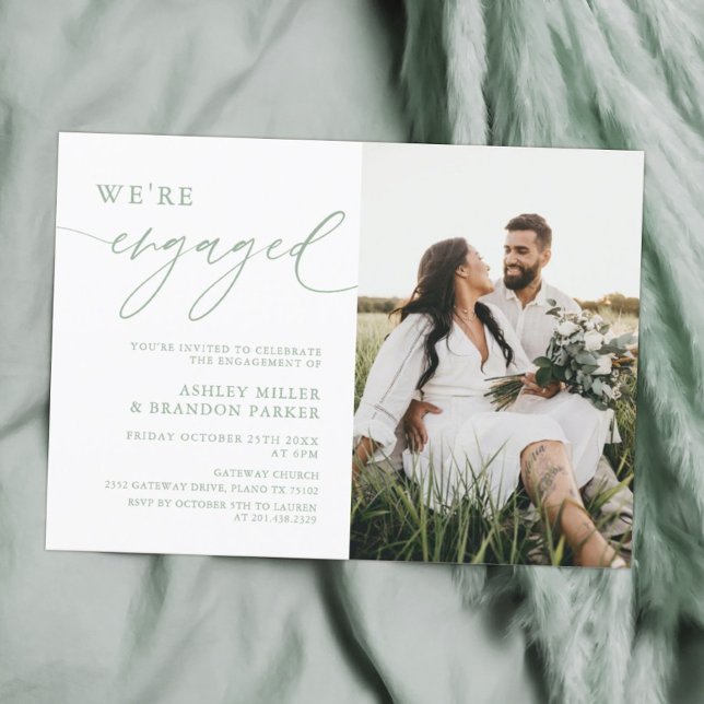 Spring We're Engaged Photo Engagement Party Invitation (Creator Uploaded)