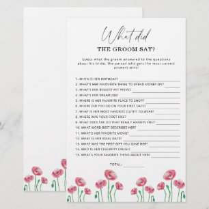 Spring What did the groom say bridal game