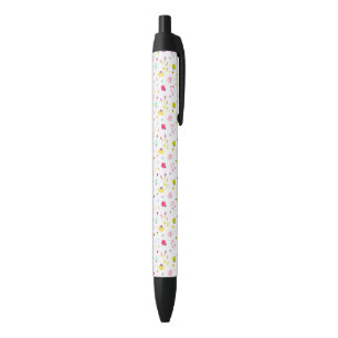 Spring Whimsical Woodland Botanical Wildflower Black Ink Pen