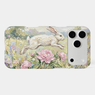 Spring White Bunny Rabbit Floral Painting Case-Mat