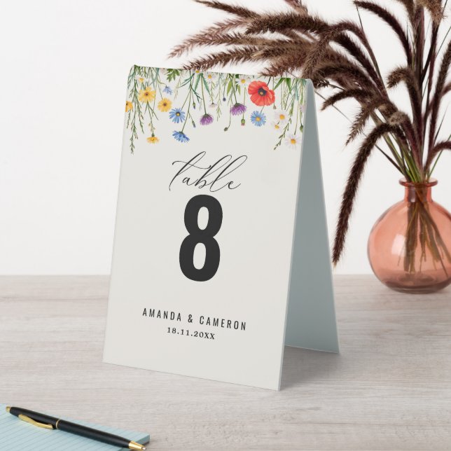 Spring Wild Flower Meadow Table Number (In SItu (Table))