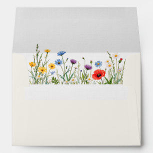 Spring Wild Flower Meadow Wedding  Envelope