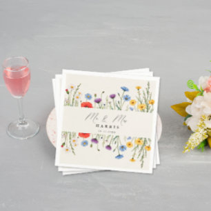 Spring Wild Flower Meadow Wedding Napkin