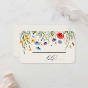 Spring Wild Flower Meadow  Wedding Place Card