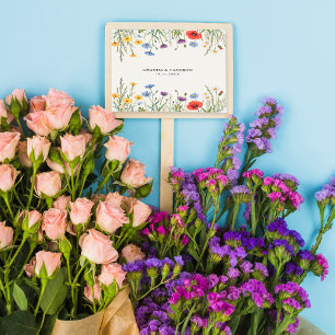 Spring Wild Flower Meadow  Wedding  Square Sticker