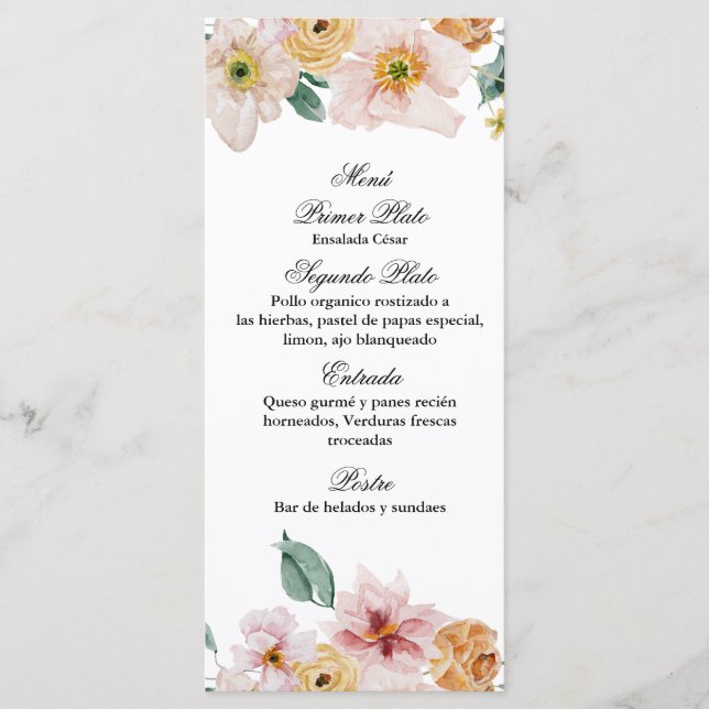 Spring wild flower menu  (Front)