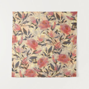 Spring wild roses: watercolor pattern. tapestry