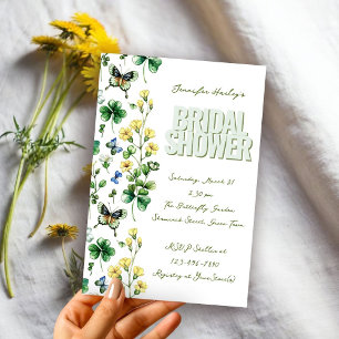 Spring Wildflower and Shamrock Bridal Shower Invitation